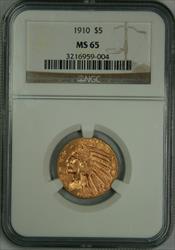 1910 $5 Indian MS65 NGC