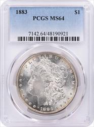 1883 Morgan Silver Dollar MS64 PCGS