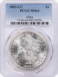 1883-CC Morgan Silver Dollar MS64 PCGS
