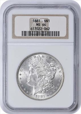 1881 Morgan Silver Dollar MS64 NGC