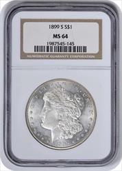 1899-S Morgan Silver Dollar MS64 NGC
