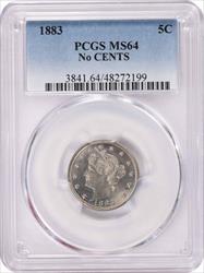1883 Liberty Nickel No Cents MS64 PCGS