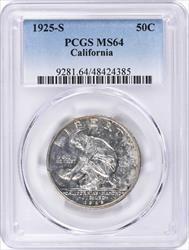 California Commemorative Silver Half Dollar 1925-S MS64 PCGS