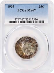 1935 Washington Silver Quarter MS67 PCGS