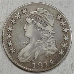 1814/3 Capped Bust Half Dollar, Very Fine, Popular Overdate