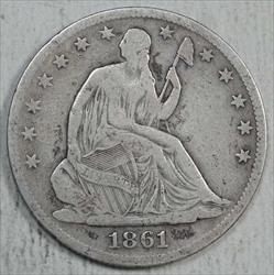 1861-O Seated Liberty Half Dollar, Fine  