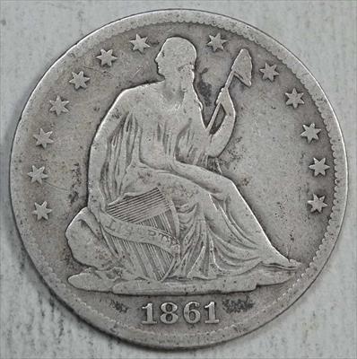 1861-O Seated Liberty Half Dollar, Fine  
