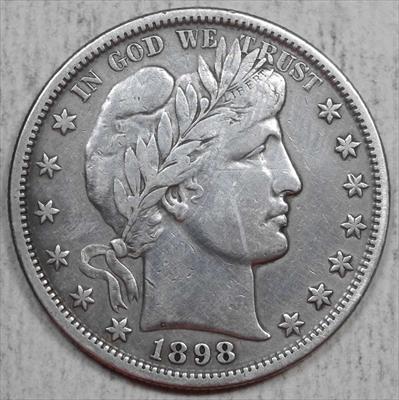 1898-S Barber Half Dollar, Very Fine+, Discounted Better Date