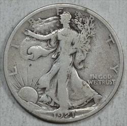1921-S Walking Liberty Half Dollar, Very Good+, Semi Key Date