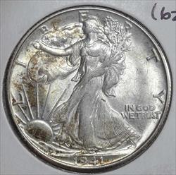 1941-S Walking Liberty Half Dollar, Uncirculated, Better Date 