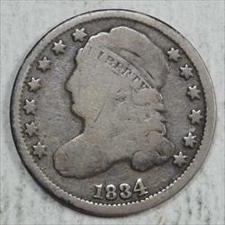1834 Capped Bust Dime, Small Date, Good, Early Silver Type