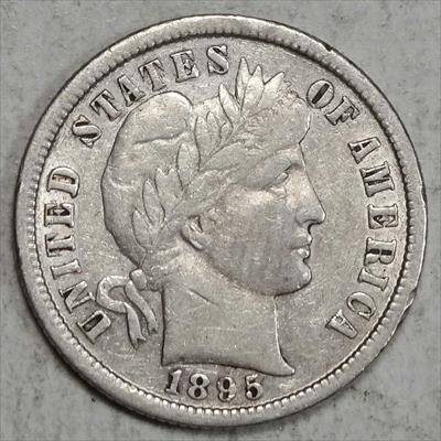 1895-S Barber Dime, Better Date, Extremely Fine Details