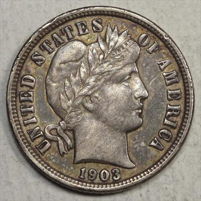 1903-O Barber Dime, Choice Extremely Fine, Scarcer