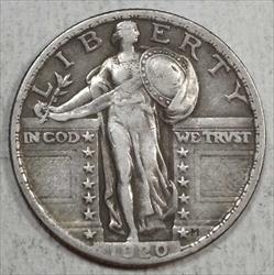 1920 Standing Liberty Quarter, Very Fine, Complete Date 