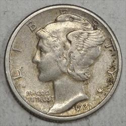1927-D Mercury Dime, Extremely Fine+, Very Scarce