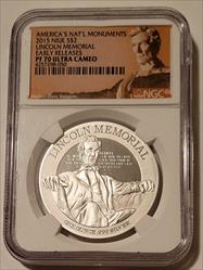 Niue 2015 1 oz Silver $2 Lincoln Memorial Proof PF70 UC NGC ER Low Mintage