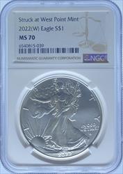2022-W Silver Eagle MS70 NGC