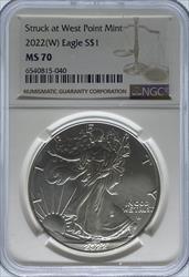 2022-W Silver Eagle MS70 NGC