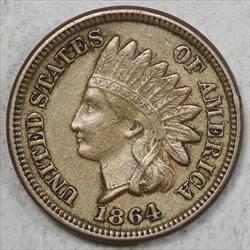 1864 CN Indian Cent, Extremely Fine+, Original