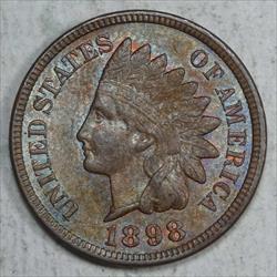 1898 Indian Cent, Uncirculated, Interesting Color