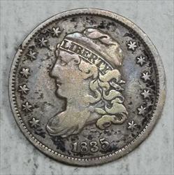 1835 Capped Bust Half Dime, Small Date, Very Fine, Early Silver Type