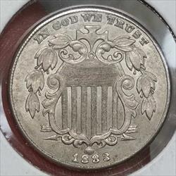 1883 Shield Nickel, Choice Almost Uncirculated
