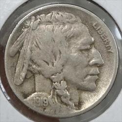 1919-S Buffalo Nickel, Very Fine, Better Date