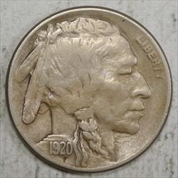 1920-S Buffalo Nickel, Very Fine+, Tough Date & Grade 