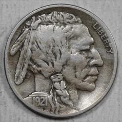 1921-S Buffalo Nickel, Choice Fine to Very Fine, Tough Date & Grade