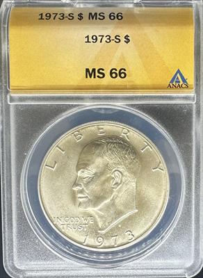 1973-S Silver Eisenhower Dollar MS66 ANACS