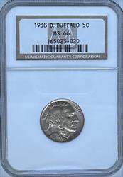 1938-D Buffalo Nickel MS66 NGC
