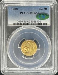 1908 $2.5 Indian MS65+ PCGS CAC