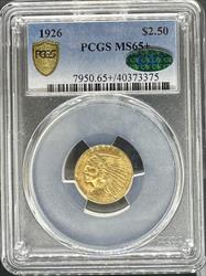 1926 $2.5 Indian MS65+ PCGS CAC