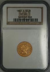 1843-O $2.5 Liberty Small Dae XF45 NGC