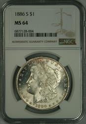 1886-S Morgan Dollar MS64 NGC