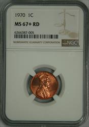 1970 Lincoln Cent MS67+RD NGC