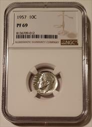 1957 Roosevelt Dime Proof PF69 NGC