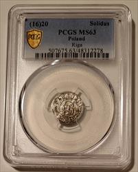 Poland Sigismund III 1620 Silver Solidus Riga Mint MS63 PCGS
