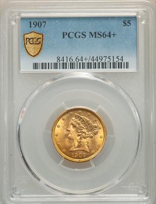 1907 $5 Liberty Half Eagle PCGS MS64+