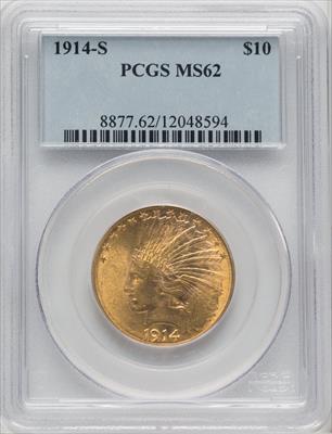 1914-S $10 Indian Eagle PCGS MS62