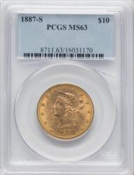 1887-S $10 Liberty Eagle PCGS MS63