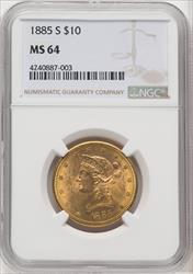 1885-S $10 Liberty Eagle NGC MS64