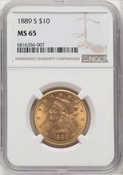 1889-S $10 Liberty Eagle NGC MS65