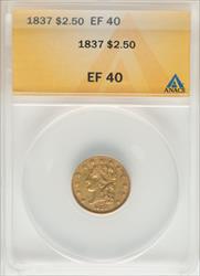 1837 $2.50 Classic Quarter Eagle ANACS XF40
