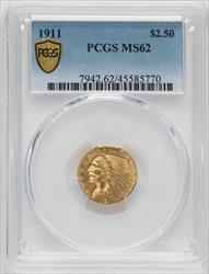 1911 $2.50 Indian Quarter Eagle PCGS MS62