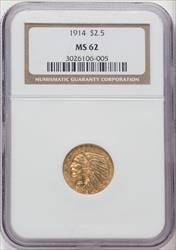 1914 $2.50 Indian Quarter Eagle NGC MS62