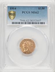 1914 $2.50 Indian Quarter Eagle PCGS MS62