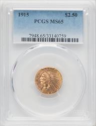 1915 $2.50 Indian Quarter Eagle PCGS MS65