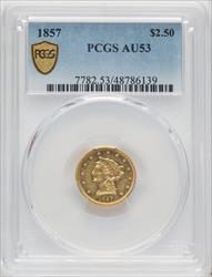1857 $2.50 Liberty Quarter Eagle PCGS AU53