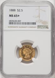 1888 $2.50 Liberty Quarter Eagle NGC MS65+